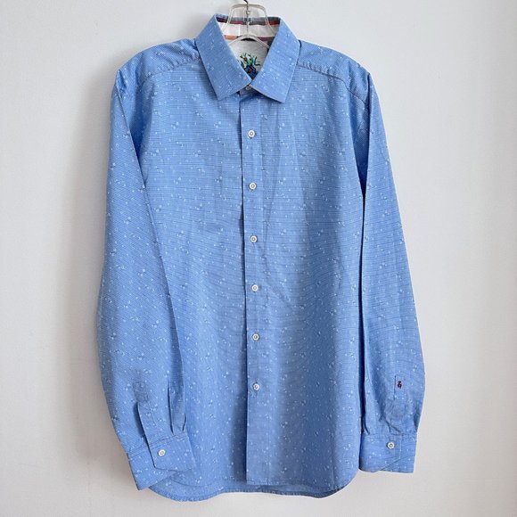 ROBERT GRAHAM made in India Blue 100% cotton Mens Shirt - Medium - Picture 2 of 11